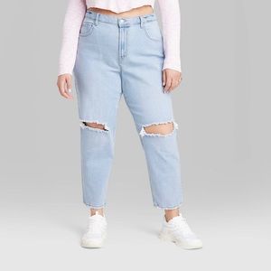 Wild Fable Distressed Mom Taper Jean